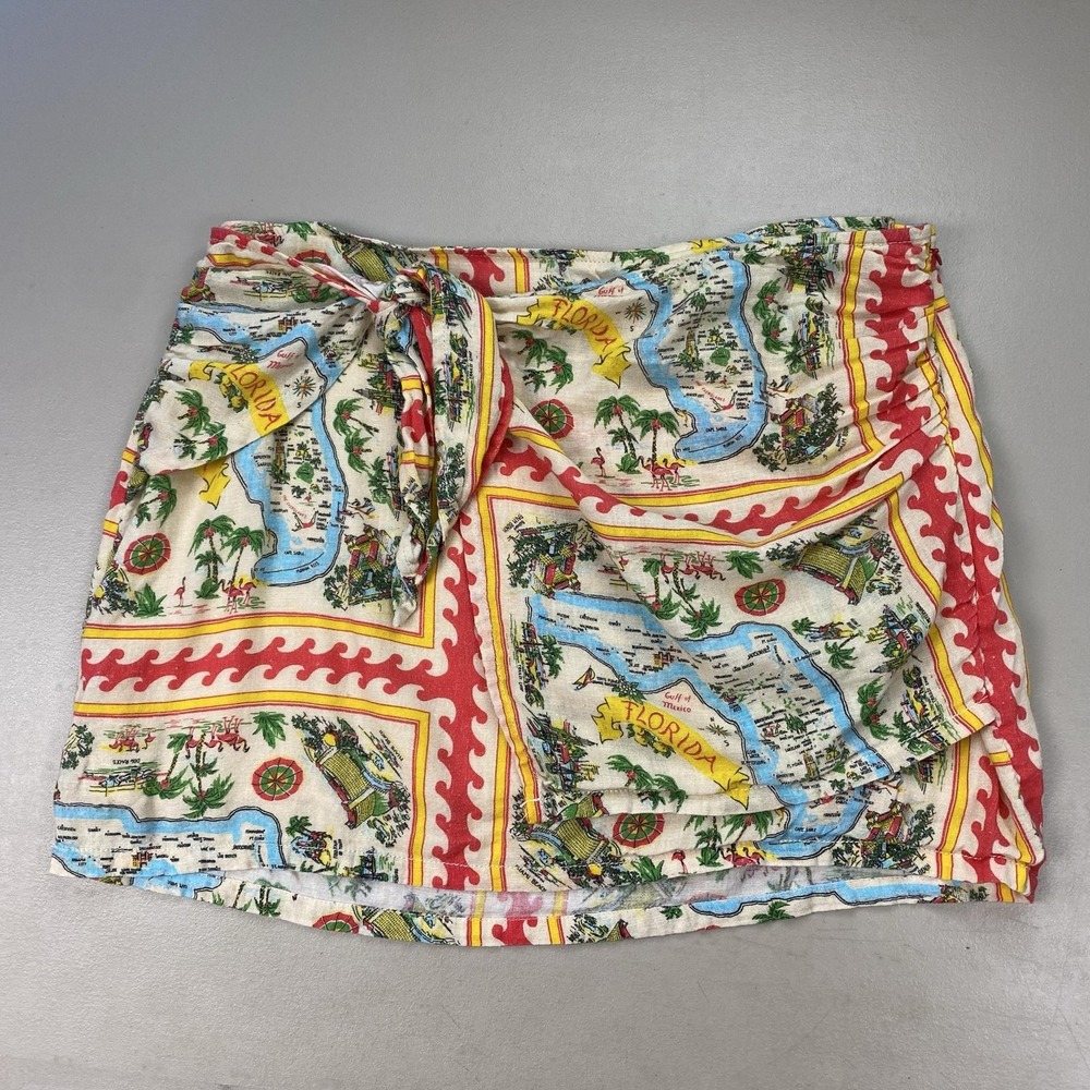 Urban Outfitters Skirt Womens XL Florida Souvenir Wrap Sarong Short Retro Beach
